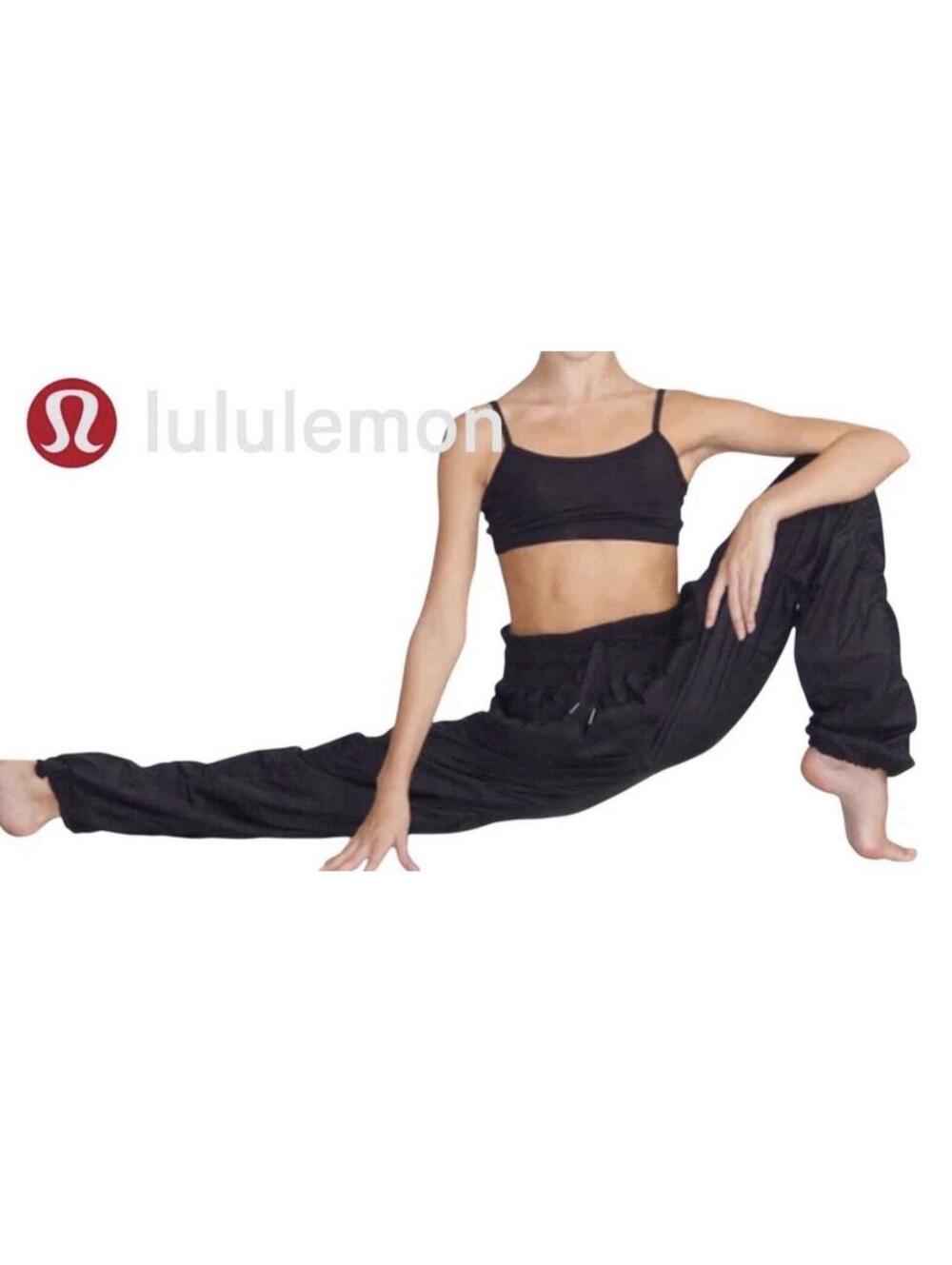 Lululemon Black Studio Dance Pants women’s  Size 2 Square Dot  Cinch Hem